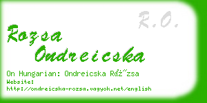 rozsa ondreicska business card